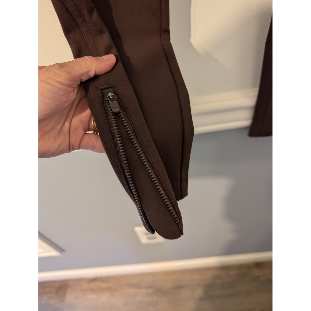 Athleta Stellar Tight High Rise Leggings Brown Zipper Ankle small athleisure - Picture 3 of 8